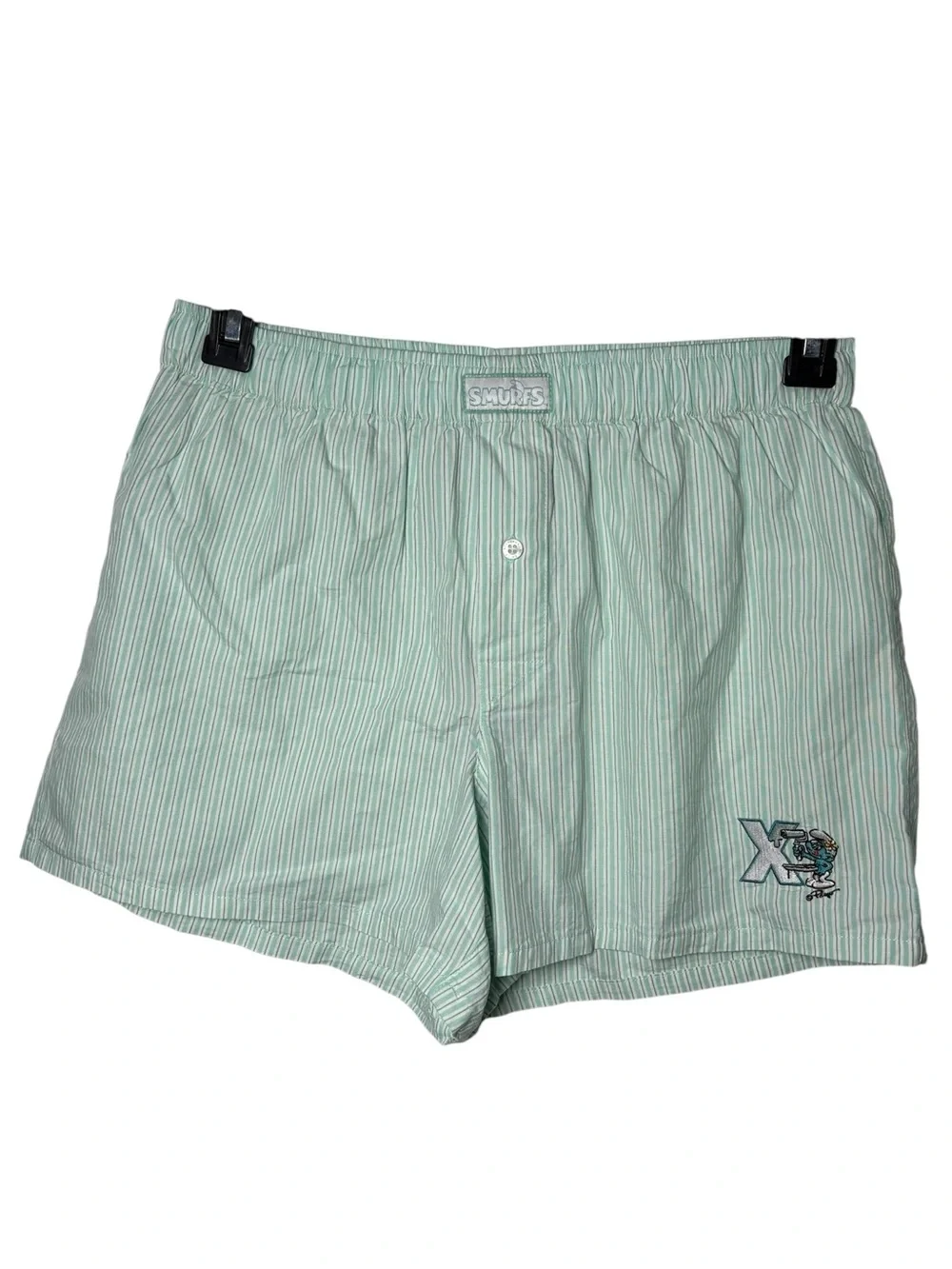 Savage X Fenty x Smurfs Men’s Boxer Shorts Small NWT Striped Mint Green